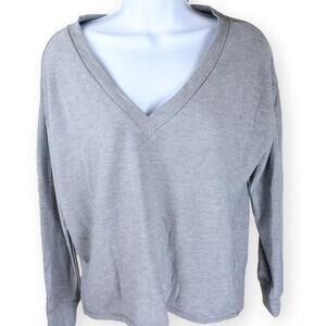 Chaser Gray Relaxed Fit V-Neck Sweater XS NWT